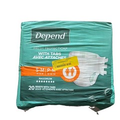 Depend Fresh Protection Incontinence Pants with Tabs Maximum Absorbency S-M 20