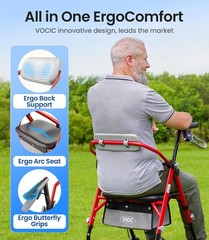 VOVCIC Walkers for Seniors, Z11 Rollator Walker with Seat, Max 380 Lbs, Avant Wa