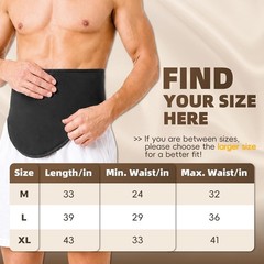 Ostomy Belt for Support Wrap with Zipper Black-Large-Inner Pocket Holder