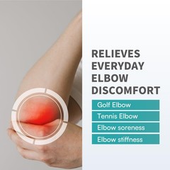 Vital Salveo Elbow Brace Compression Sleeve for Tendonitis Medium, Light gray