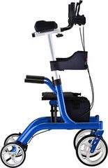 NOVA Phoenix Rise UP Rollator, Upright Walker w/Padded & Contoured Forearm, Blue