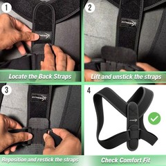 Posture Corrector for Women and Men – Adjustable Back Brace Black