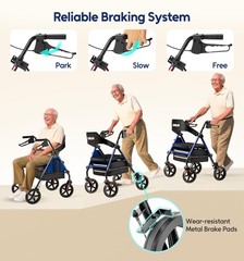 „Rollator Walker for Seniors, 350lb Capacity, Cup Holder, Adjustable Height“