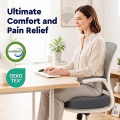 Large Ergonomic Memory Foam Seat Cushion – Pain Relief for Long Sitting Sessions