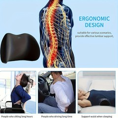 Memory Foam Lumbar Support Cushion Back Pillow Ergonomic Office Chair Support