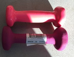 Hand Weight Coated Vinyl dumbbells Training Set 1 lb pair Pink