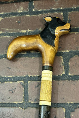 Rottweiler Walking stick Wood dog Hand carved handle Handmade wooden cane