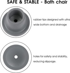 4 Pack Replacement Rubber Feet for Shower Chairs – Safe Non-Slip Tips 1-1/8″ I.D