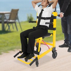 Emergency Patient Transfer Chair, 4-Wheel Evacuation Chair EMS Mobility Chair