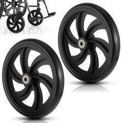 2 Pcs 7.5-Inch Replacement Wheels for Wheelchairs & Walkers, Anti-Slip Rubber Pa