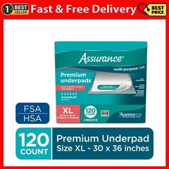 Assurance Unisex Premium Underpad, Maximum Absorbency, Extra Large 30″ X 36″