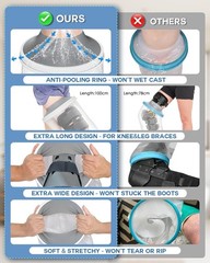 Reusable Extra Wide Full Leg Cast Protector – Non-Slip Design for Shower Safety