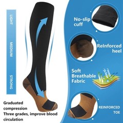 3 Pairs Bamboo Compression Socks 10-20mmHg Moisture Wicking Support Stocking XXL