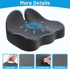 Medium Memory Foam Office Chair Cushion – Pain Relief for Sciatica & Tailbone