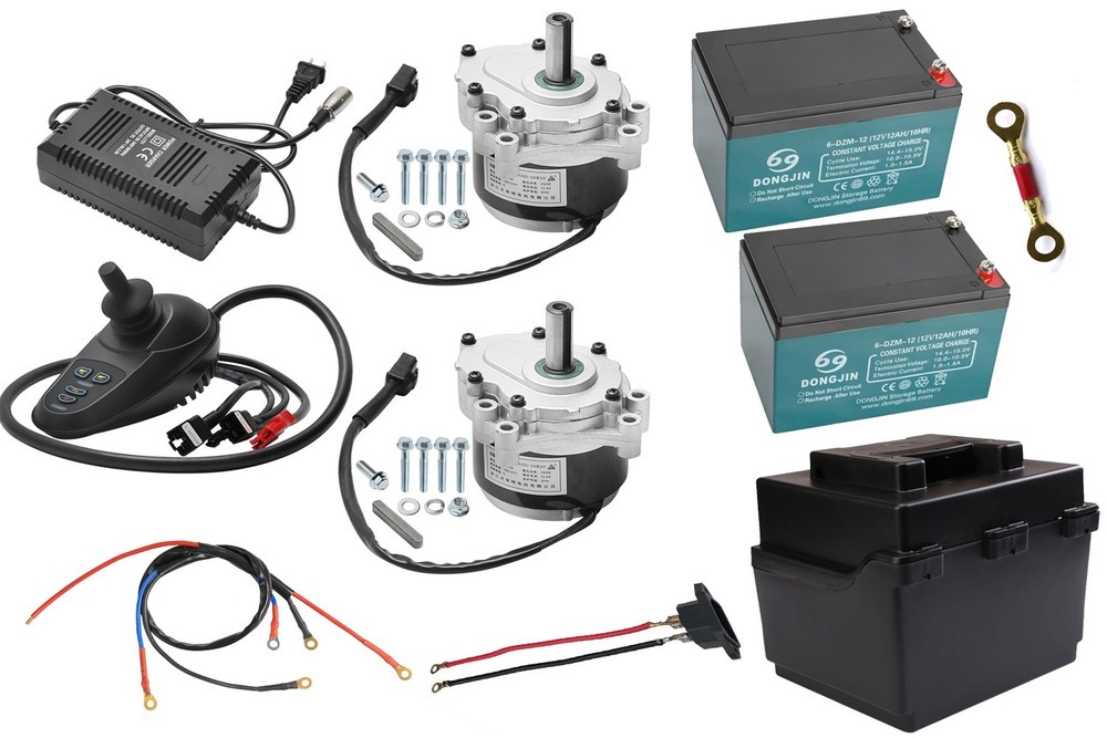 2x 250W 24V Electric Wheelchair Brushed Gear DC Motor &Joystick & Battery