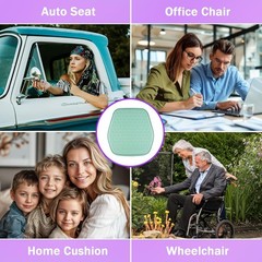 Non-Slip Gel Seat Cushion, 18.9×18.1 Inch – Sciatica Relief for Cars & Office