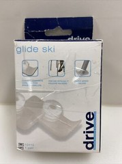 Pair Drive Brand White Glide Ski Plastic Add On To 1″ Folding Walkers