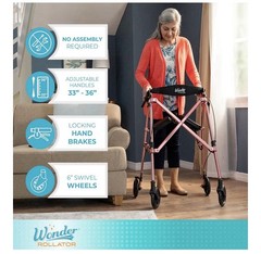 Stander Rollator Walker with Seat Lightweight 4 Wheel Walker Folding