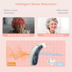 NEW Invisible Hearing Aid, 6 Levels of Volume, 2 Modes of Noise Cancellation