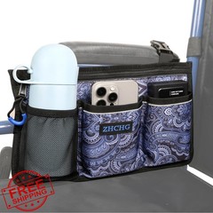 ZHCHG Navy Wheelchair Side Bag Cup Holder