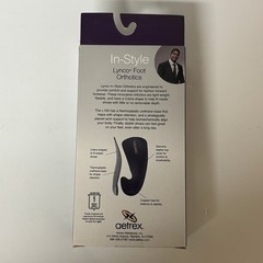 Aetrex L100 In-Style Lynco Foot Orthotics Men 14 Black Leather Arch Support