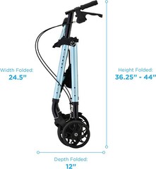 NOVA STAR 8 Rollator Walker w/Perfect Fit System Ltweight Folding-OPENBOX SKYBLU
