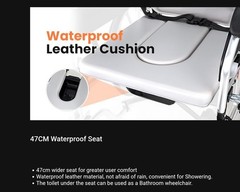 3-in-1 Reclining Foldable Wheelchair Lay-Flat Bed, 265 lb, Headrest
