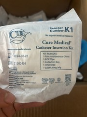 Cure Medical Sterile Cath Insertion Kit Lot 20 Sealed Urinary