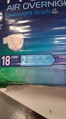 Prevail Incontinence Brief Overnight 72 Ct (Box of four 18 Packs)