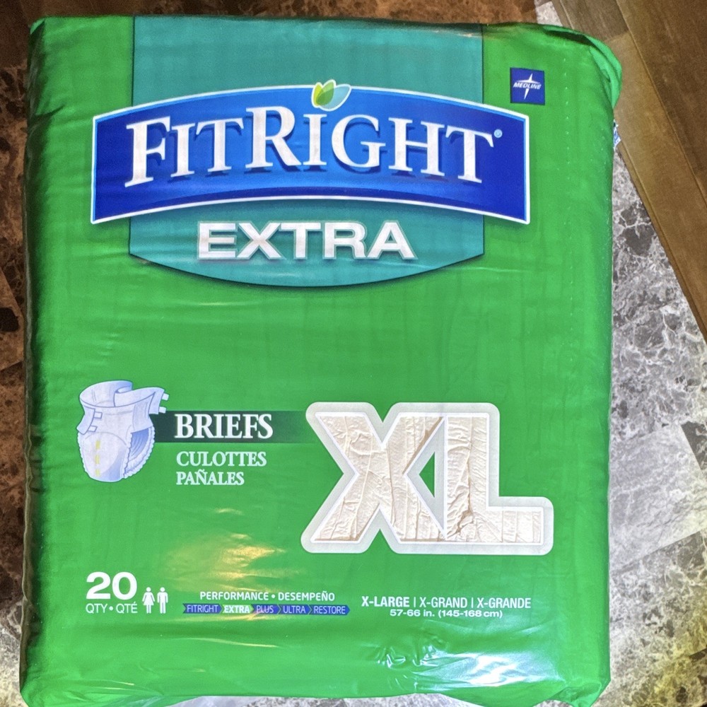 FitRight Extra Incontinence Briefs, XL (X-Large), 20 Count Unisex