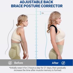 2PCS Adjustable Posture Corrector Brace for Men & Women – Back, Neck & Shoulder