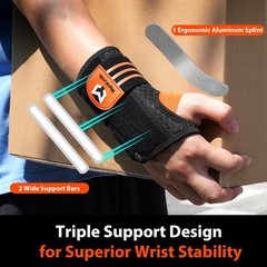2PK Wrist Brace for Carpal Tunnel – Adjustable Night Support Brace with Splints