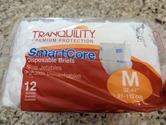 Tranquility SmartCore Adult Disposable Briefs #2312 size M 12 count