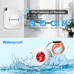 Caregiver Pager Wireless Alert Button Home Intercom System Long Range 2 Way Radi