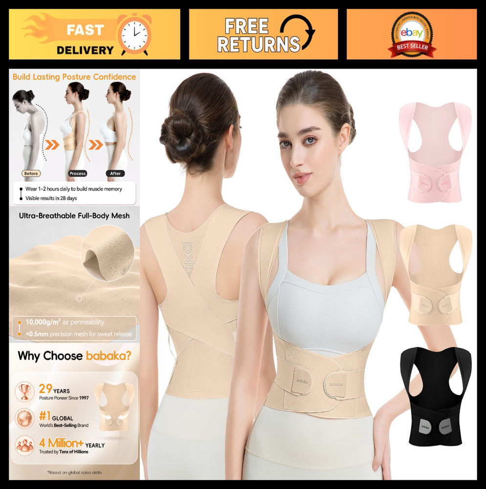Invisible Lightweight Posture Corrector for Women – Adjustable Back Brace for Pa