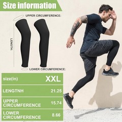3 Pairs Compression Leg Sleeves, Full Length Leg Sleeves with Anti Slip Silic…