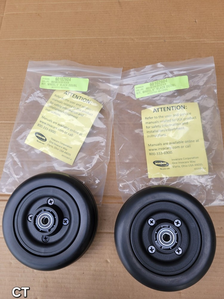 NEW INVACARE TDX SP 2 – 6×2 CASTERS WHEELS FOR POWER CHAIR WHEELCHAIR BLACK