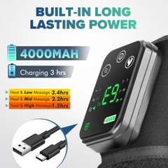 Electric Heated Vibration Knee Joint Brace Therapy Shoulder Massager Pain Relief