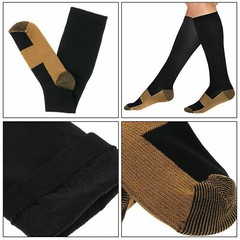 5 Pairs Copper Compression Socks 20-30mmHg Graduated Support Mens Womens S/M-XXL