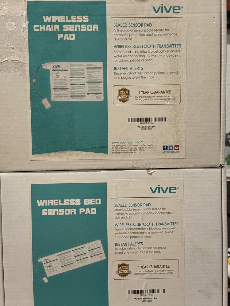 Vive – Wireless Bed & Chair Sensor Alarm Pads – Bluetooth-Enabled Transmitters