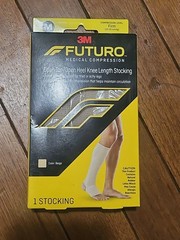 3M Futuro Compression FIRM Open Toe/Open Heel Length Stocking Size Medium, Beige