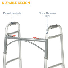 Drive Medical Deluxe Folding Walker with Wheels, U-Shaped Frame