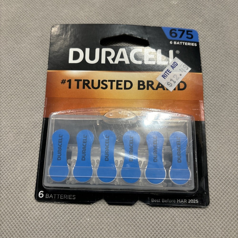 Duracell Hearing Aid Batteries Size 675 (Blue) 6  – Exp 6/25