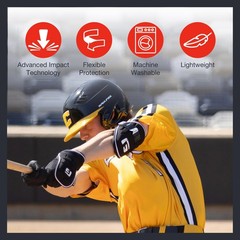 MLB Surge Baseball Elbow Guard, Black, Adult S/M