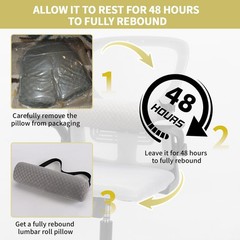 Lumbar Roll Pillow for Lower Back, Support Long-15*4.3“, Dark Grey