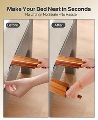 Mattress Lifter Tool 2PCS, Acacia Wood – Heavy Duty Bed Lifter with Ergonomic…