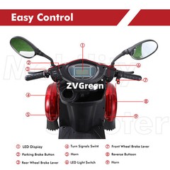 4 Weels Heavy Duty Mobility Scooters 500lbs Capacity 800W 31 miles w/Remote Key