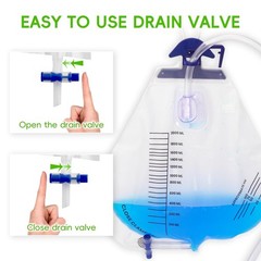 Catheter Bags for Men 2000ml Urinary Drainage Bag Urine Bags with Anti-Reflux…