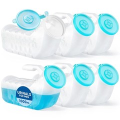 Portable Glow-in-the-Dark Urinals for Men – 6 Pack Reusable Bedside Pee Bottles,