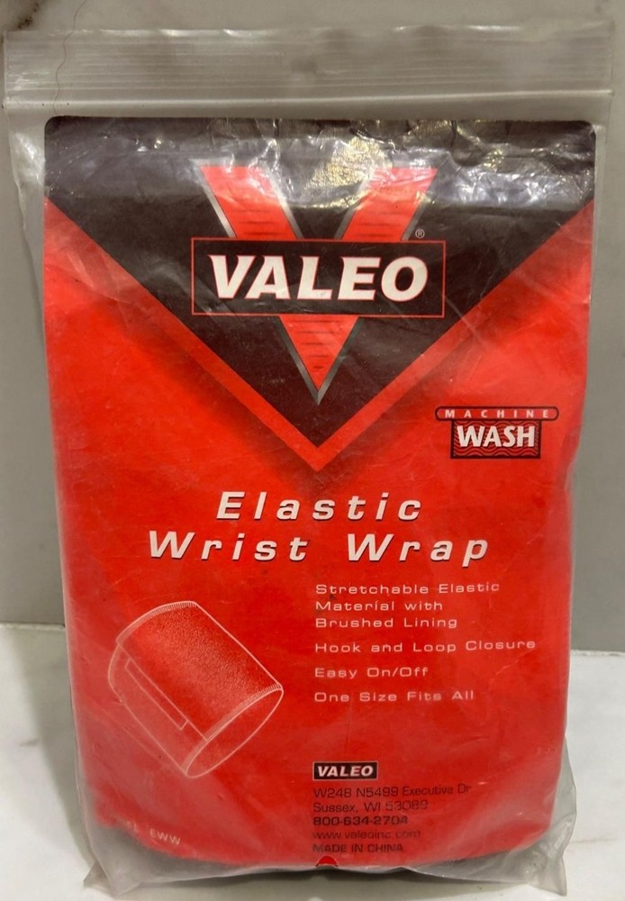 Valeo Black Stretchable Elastic Brushed Lining Wrist Wrap One Size Fits All